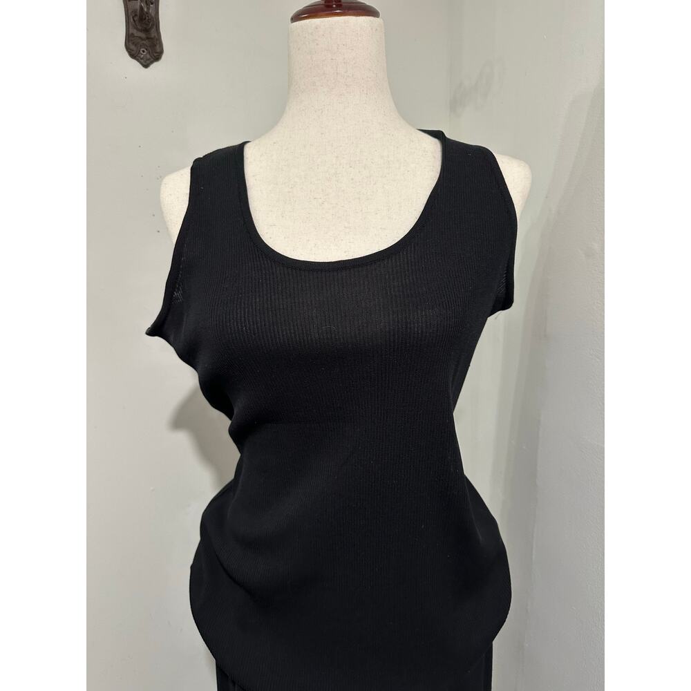 Exclusively Misook Women's Tank Top Shell Black Sleeveless Pullover Size Large